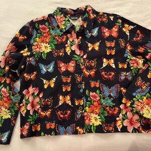 Take Two 90s butterfly jacket XXL button up 100% cotton